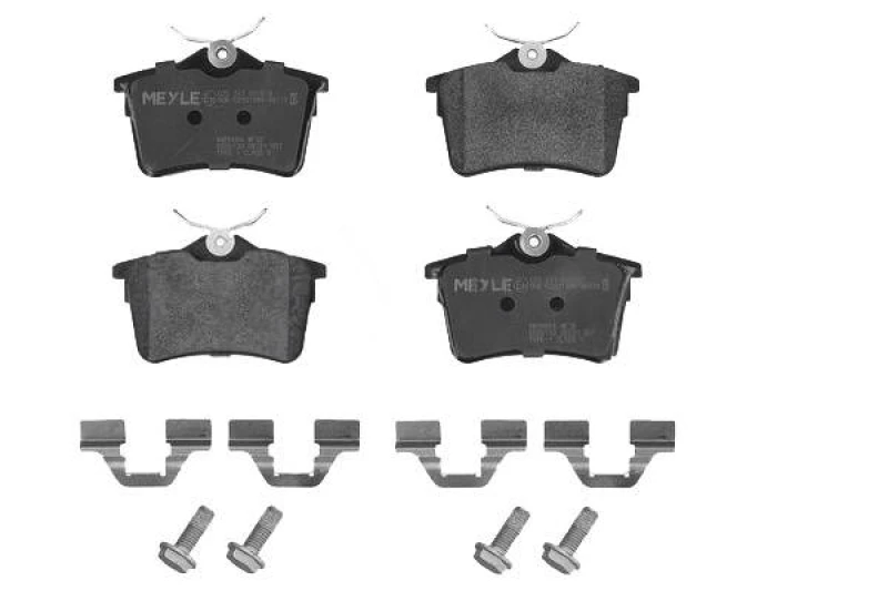 Image of MEYLE 025 247 6516/W Brake pad set Rear Axle, excl. wear warning contact, Original Quality, with anti-squeak plate Brake Pad Set,disc brake (402)