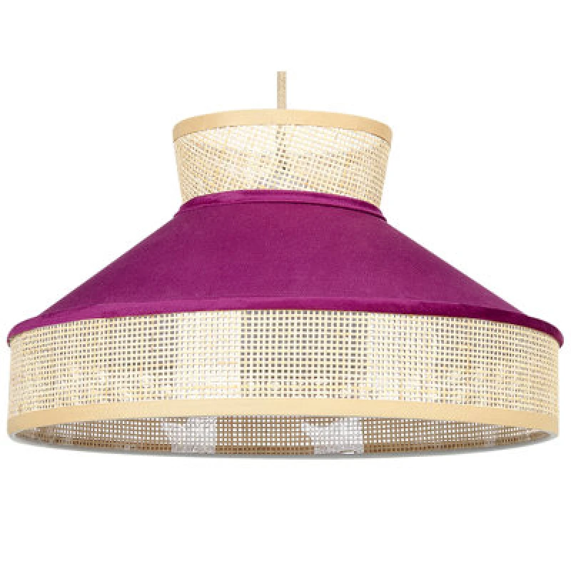 Image of Beliani Pendant Lamp Batali Rattan Fuchsia Pink