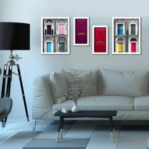 Image of 4P3040BCT024 Multicolor Decorative Framed MDF Painting (4 Pieces)