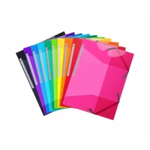 Image of Exacompta Iderama Elastic 3 Flap Folder A4 Pack of 25 Assorted