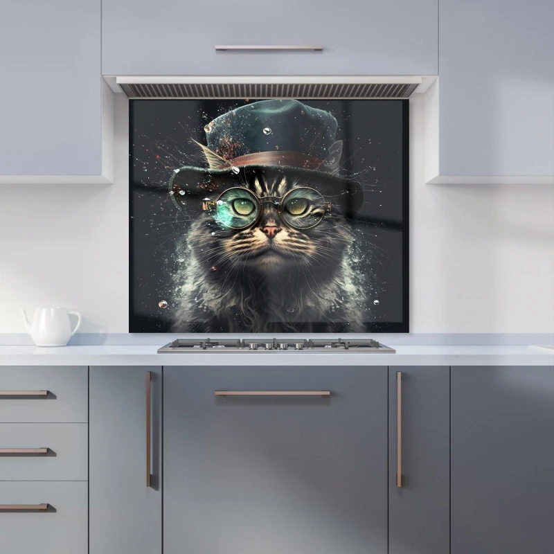 Image of Warren Reed - Designer Norwegian Forest Cat Kitchen Splashback Size: 700mm x 650mm Multicolor Unisex 700mm x 650mm