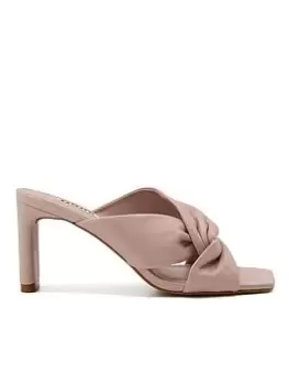 Image of Dune London Leather Wide Fit Magnet Twist Knot Mule - Ecru, Beige, Size 8, Women