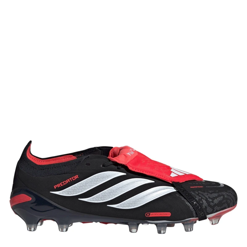 Image of adidas Mens adidas Predator Elite Fold Over Tongue Artificial Ground Football Boots Black/Red male 8 (42)