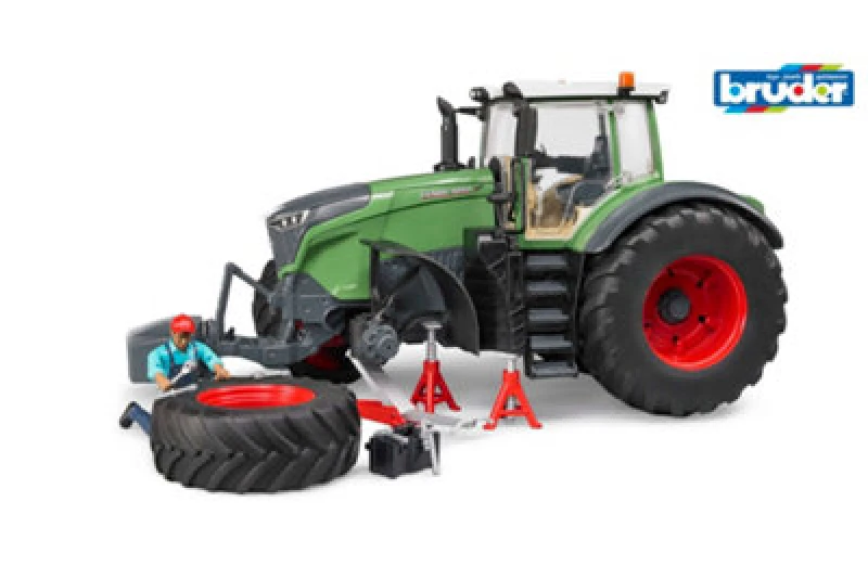 Image of Bruder Fendt 1050 Vario With Mechanic And Garage Equipment Detailed Vehicle & Playset Model