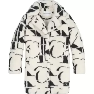 Calvin Klein Jeans Monogram Aop Fur Coat - Cream