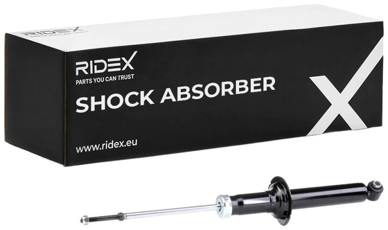 Image of RIDEX 854S0752 Shock absorber Rear Axle, Gas Pressure, Twin-Tube, Telescopic Shock Absorber, Top pin Shock Absorber (854)