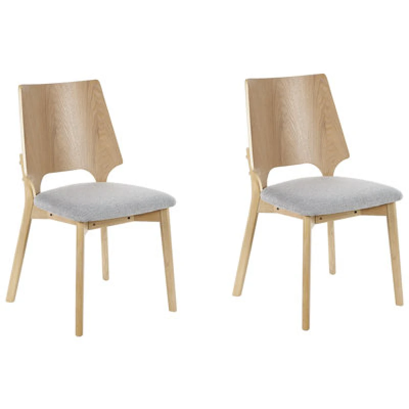 Image of Beliani Set Of 2 Dining Chairs Abee Light Brown