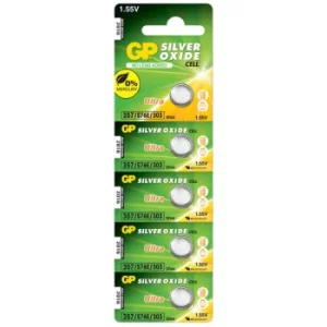 Image of GP GPPBS357F013 Silver Oxide Button Cell 357 (SR44W) (Card of 5)
