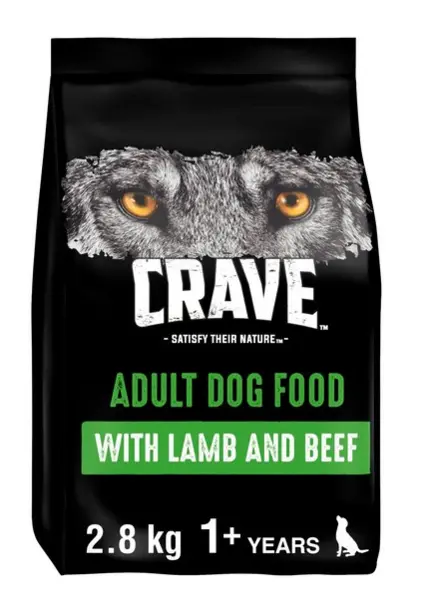 image of Crave Lamb and Beef Adult Dog Food 2.8kg