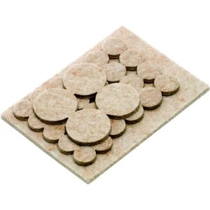 image of Wickes Assorted Heavy Duty Self-Adhesive Felt Pads - Pack of 31