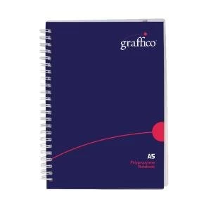 image of Graffico Hard Cover Wirebound Notebook 160 Pages A5 500-0511