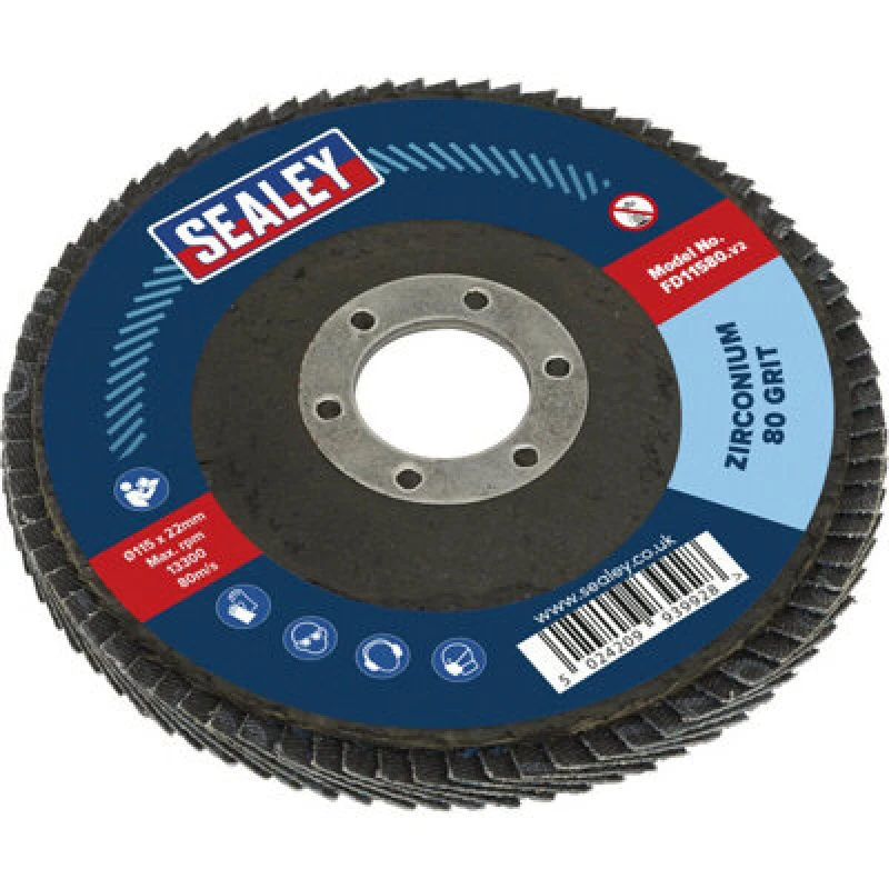 Image of Loops 115mm Zirconium Flap Disc - 22mm Bore - Depressed Centre Disc - 80 Grit Multi
