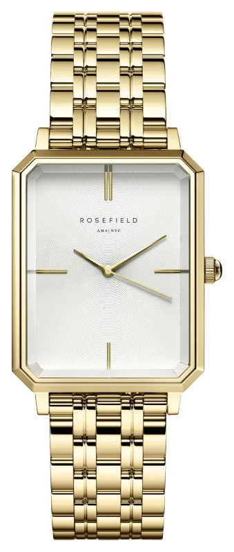 Image of Rosefield OCWSG-O40 Octagon (23mm) White Dial / Gold-Plated Watch