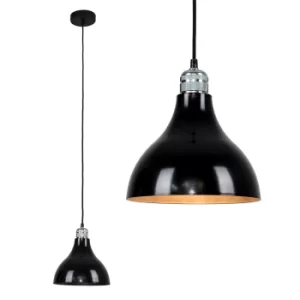 Image of Casco Chrome Pendant with Black Dexter Shade