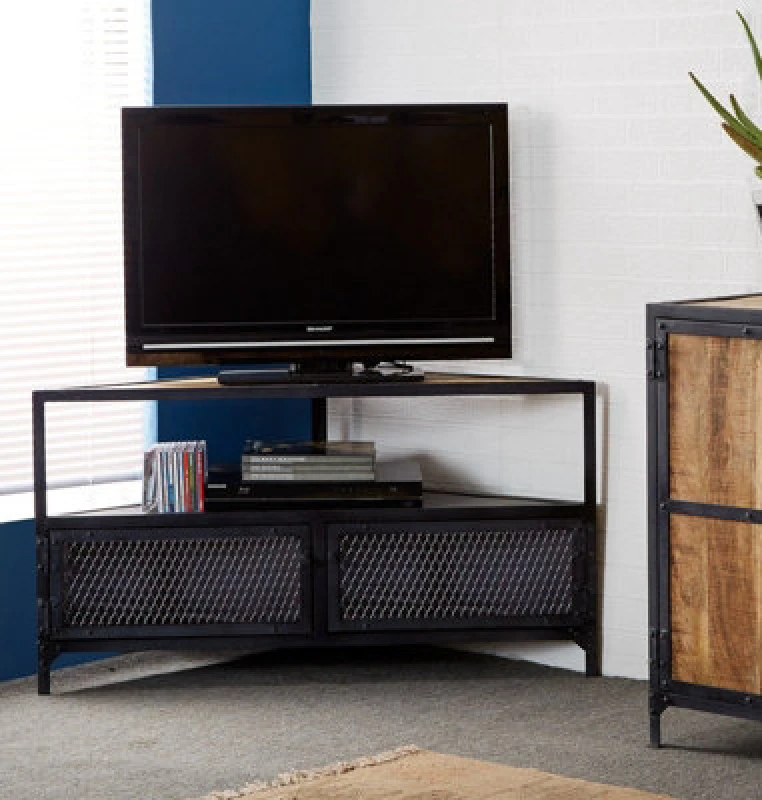 Image of Buttercup Farm Ascot Corner TV Unit - Wood - L50 X W110 X H60 Cm
