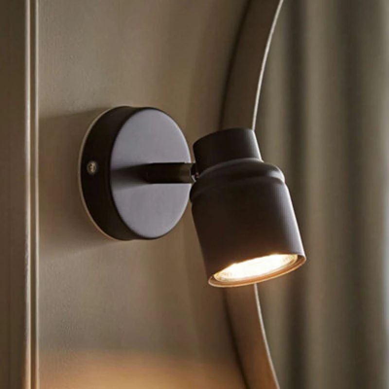 Image of ValueLights ValueLights Benton Single Adjustable Spotlight IP44 Rated Bathroom Wall Light in Black One Size Unisex 5016529263067