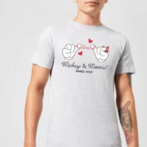 Image of Disney Mickey Mouse Love Hands T-Shirt - Grey - 3XL