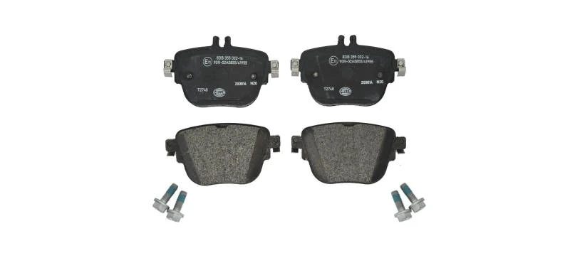 Image of HELLA 8DB 355 032-161 Brake pad set prepared for wear warning indicator, with brake caliper screws Brake Pad Set,disc brake (402)