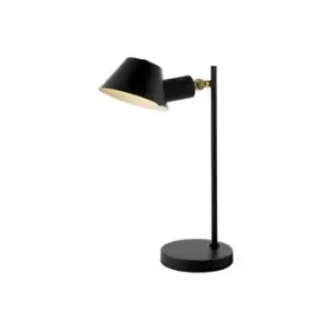 Image of Larissa Vyronas Table Desk Lamp E27 Max 25W Iron Black -Gold Rotating Head On/Off Switch