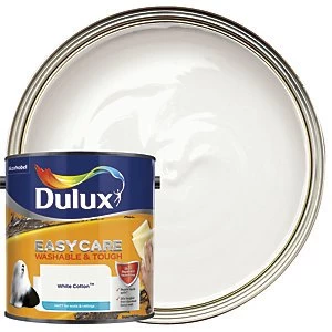Image of Dulux Easycare Washable & Tough White Cotton Matt Emulsion Paint 2.5L
