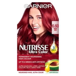 image of Garnier Nutrisse 6.60 Fiery Red Permanent Hair Dye Red