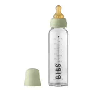 image of BIBS Baby Glass Bottle Complete Set Latex Sage 225 ml