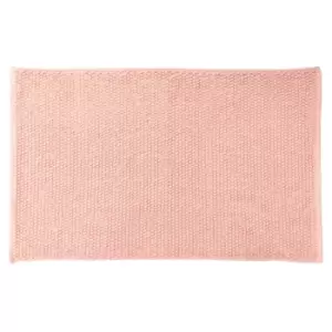 Image of The Linen Yard Loft Woven Cotton Anti-slip Bath Mat Blush