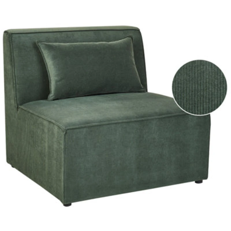 Image of Beliani 1-Seat Section Lemvig Corduroy Green