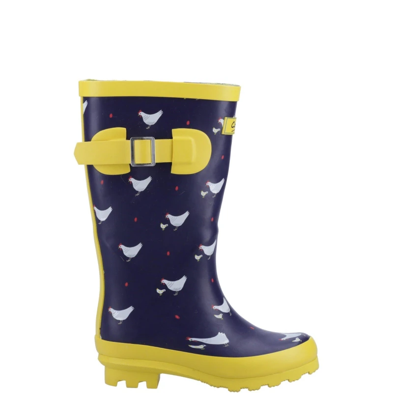 Image of Cotswold Boys Farmyard Memory Foam Wellington UK Size 1 (EU 33) Chick COT781-CHICK-1