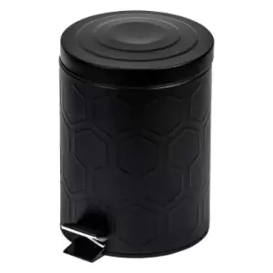 image of Showerdrape Hex Stainless Steel 5L Bathroom Bin - Black