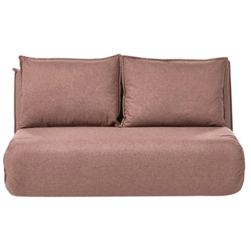 Image of Beliani Sofa Bed 2 Seater Roros Faux Linen Brown