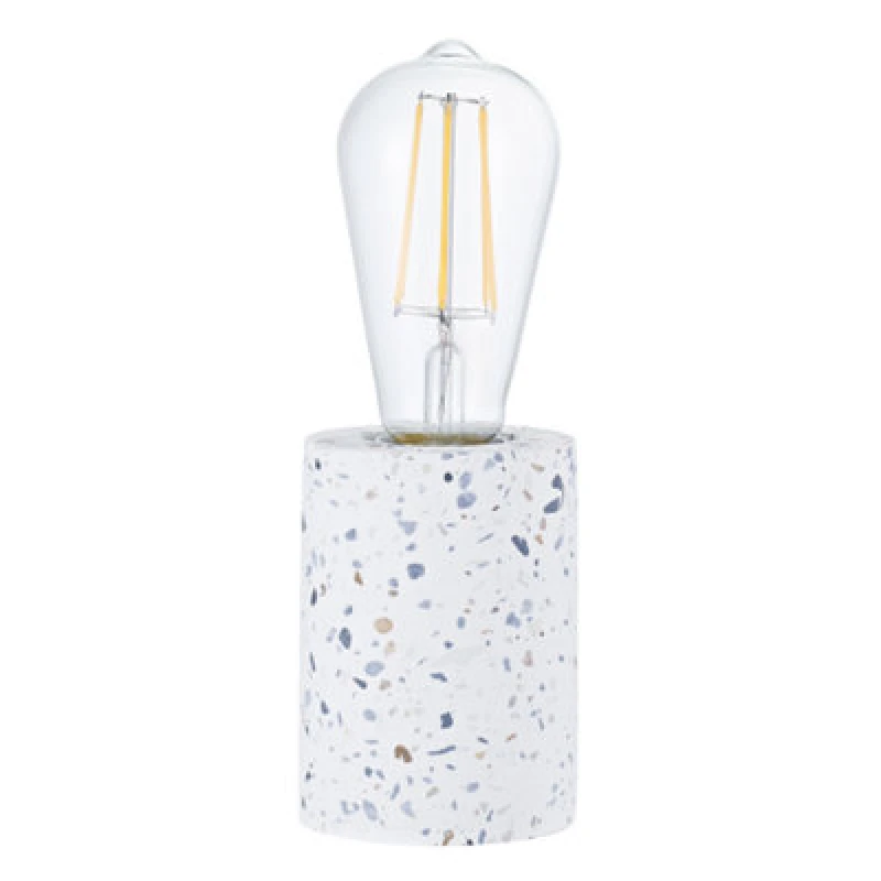 Image of Happy Homewares Modern White Mosaic Concrete Table Lamp For Vintage Industrial Style Light Bulbs