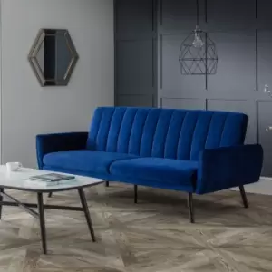 Image of Julian Bowen Afina 2 Seater Sofabed Blue Velvet