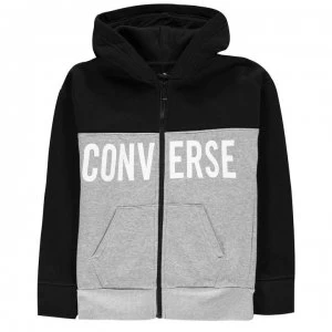 image of Converse Block Zip Hoodie Junior Boys - Black