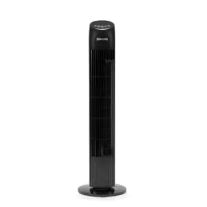 image of Devola 33" Tower Fan Black With Remote - DV33TFB