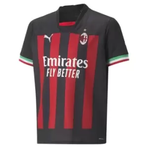 image of Puma AC Milan Home Shirt 2022 2023 Juniors - Black