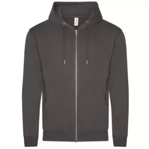 Image of Awdis Mens Organic Full Zip Hoodie (S) (Charcoal)