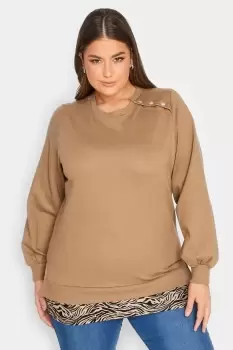 Image of Zebra Print Hem Sweatshirt