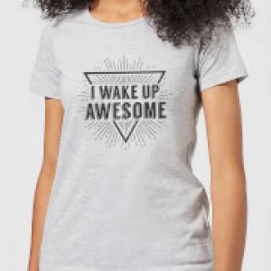 Image of I Wake up Awesome Womens T-Shirt - Grey - 3XL