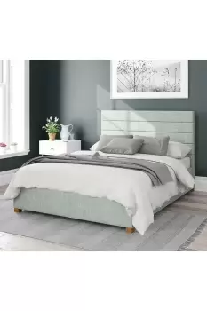 Image of Kelly Upholstered Ottoman Storage Bed, Pure Pastel Cotton Fabric