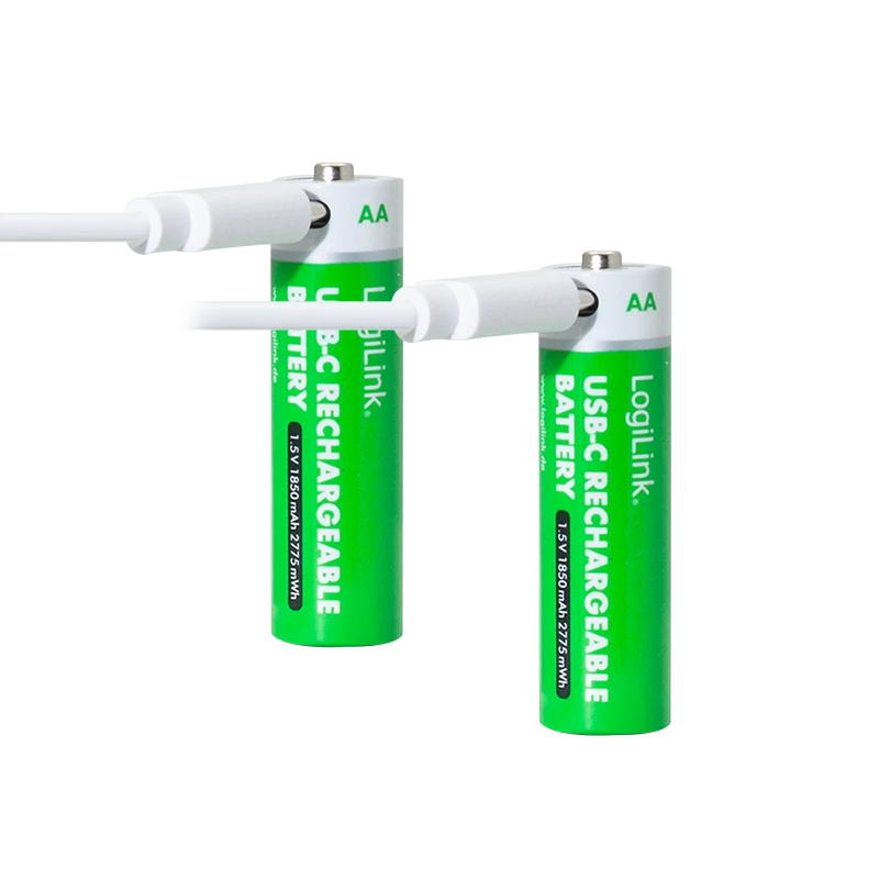 Image of LogiLink Battery. Rechargeable over USB-C. Li. AA. 2pcs. Blister