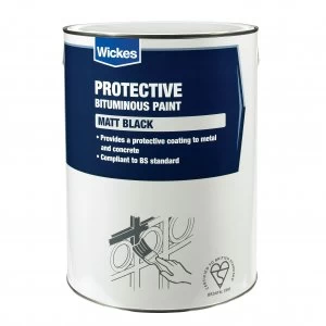 image of Wickes Metal and Concrete Bitumen Paint - Black 5L