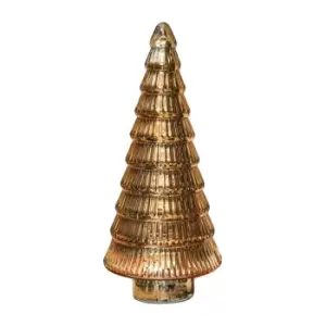 image of Juniper Small Glass Tree Ornament Gold