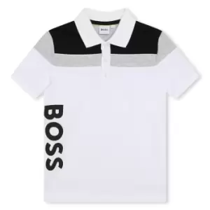 image of Boss Boss Large Logo Polo Shirt Juniors - White