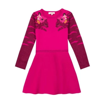 image of Catimini Embroidered Dress - FUCHSIA