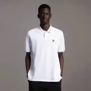 Image of Mens Branded Ringer Polo - White - M