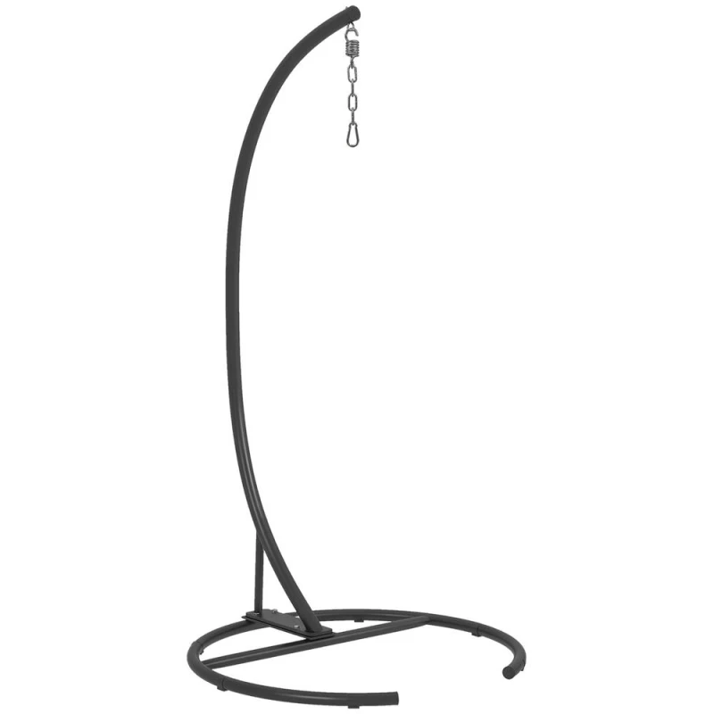 Image of OUTSUNNY Hammock Chair Stand w/ Round Base, C Swing Stand Only, Black Unisex