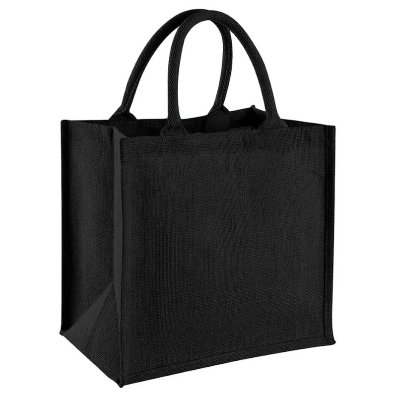 Image of Westford Mill Womens Midi Jute Tote Bag in Black Female One Size