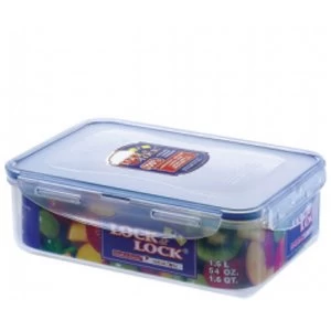 image of Lock & Lock Rectangular Storage Container - Clear/Blue, 1.6 L