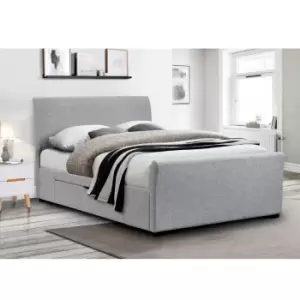 image of Julian Bowen Capri Fabric Bed With Drawers Light Grey King